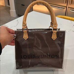 Louis Vuitton Dark Brown Tote with Tan Handles